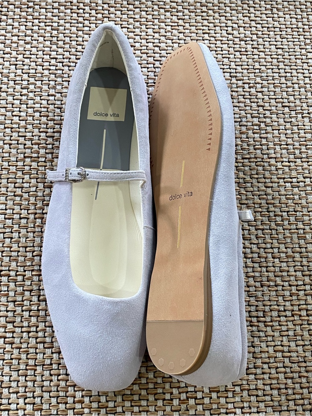 Dolce Vita Light blue Suede Mary Jane Flats with Buckle Strap - Picture 2 of 5